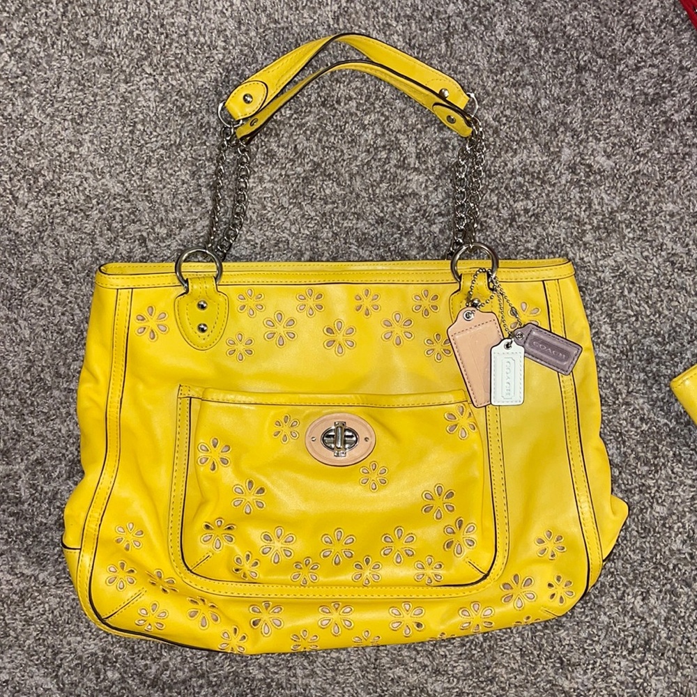 COACH yellow tote